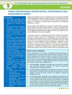 Forest certification: opportunities, achievements and challenges in Africa. A Report.